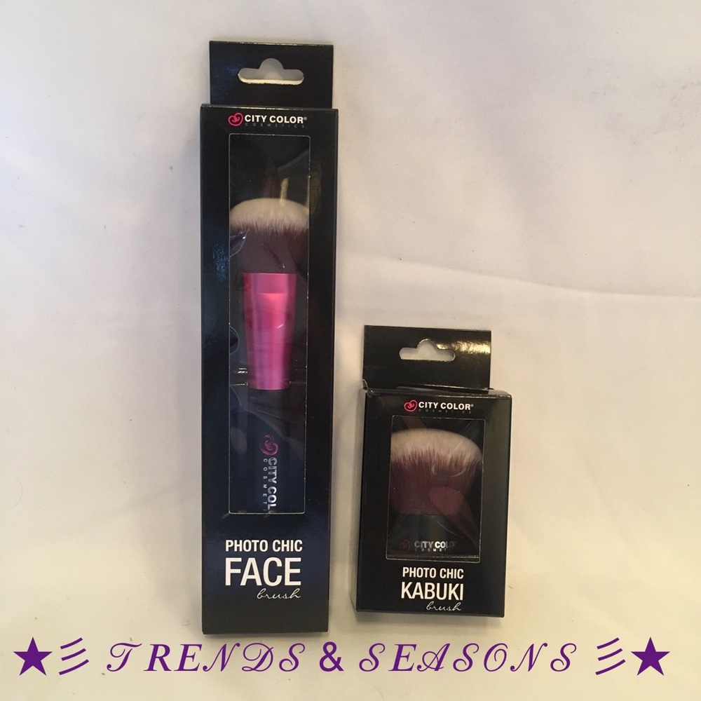 🎁CITY COLOR PHOTO CHIC FACE & KABUKI BRUSH SET🛍